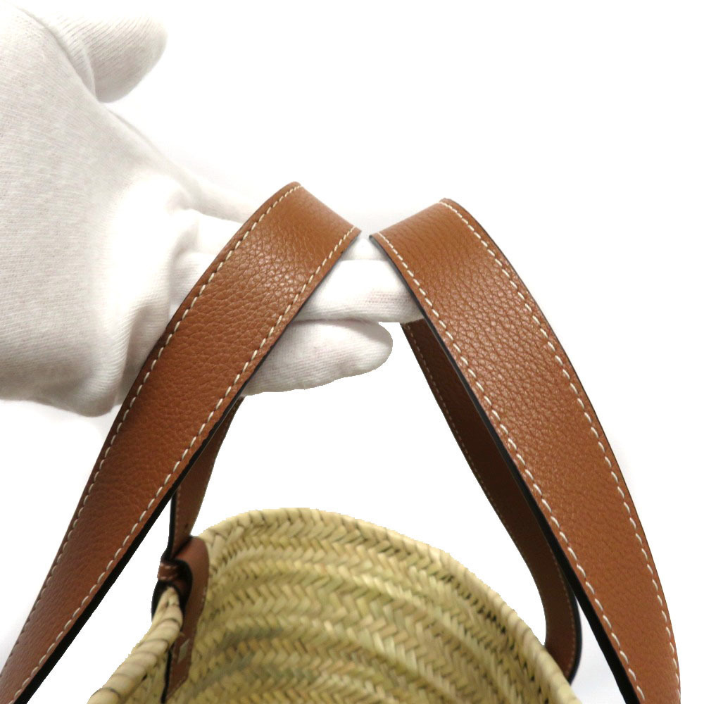 Loewe Medium Tan Palm Natural Bag Leaf Raffia Calfskin Basket - Picture 13 of 16